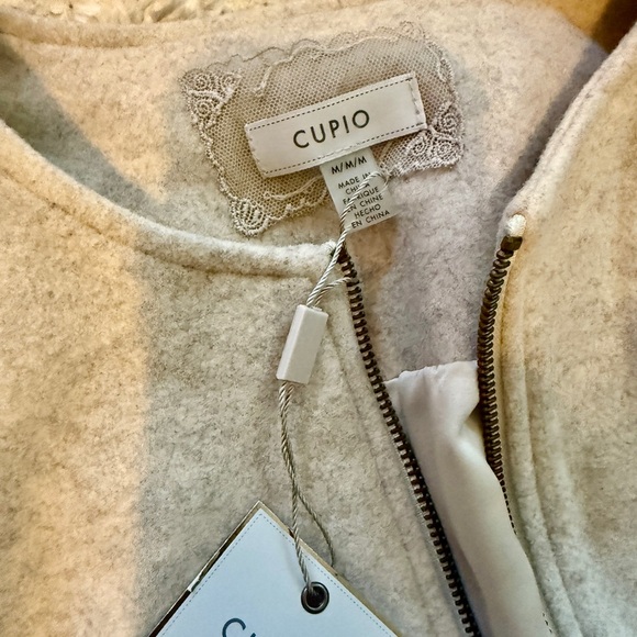 Cupio Light Gray/Cream Felted Bomber Jacket size M - Picture 9 of 13